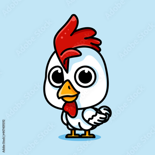 cute chicken for logo, icon, sticker and illustration