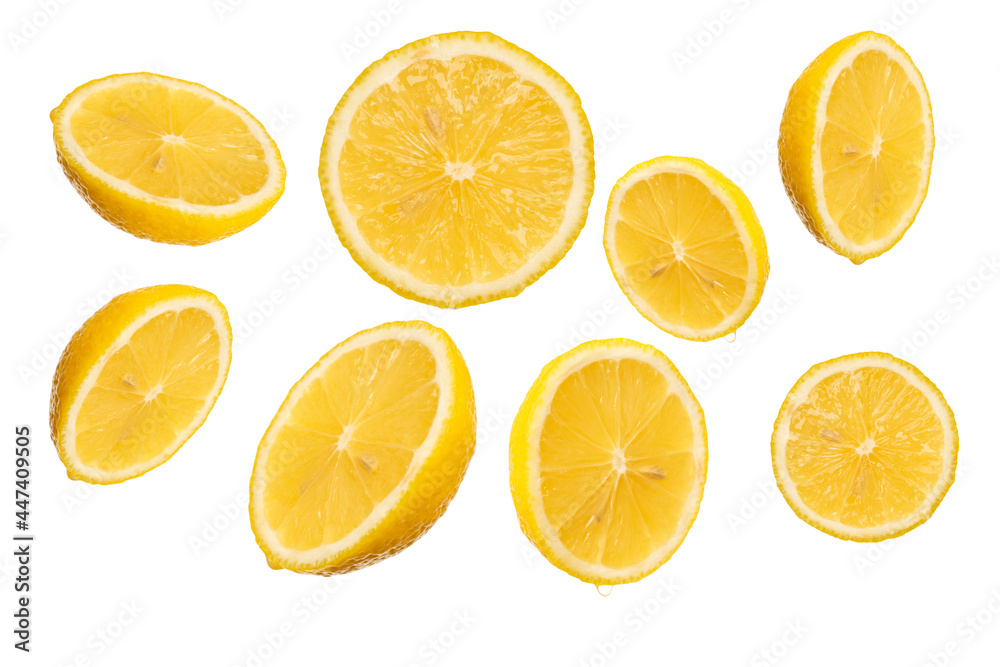 Fototapeta premium lemon slice isolated on white background
