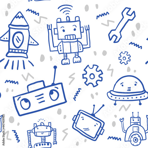 Funny robot childish seamle...