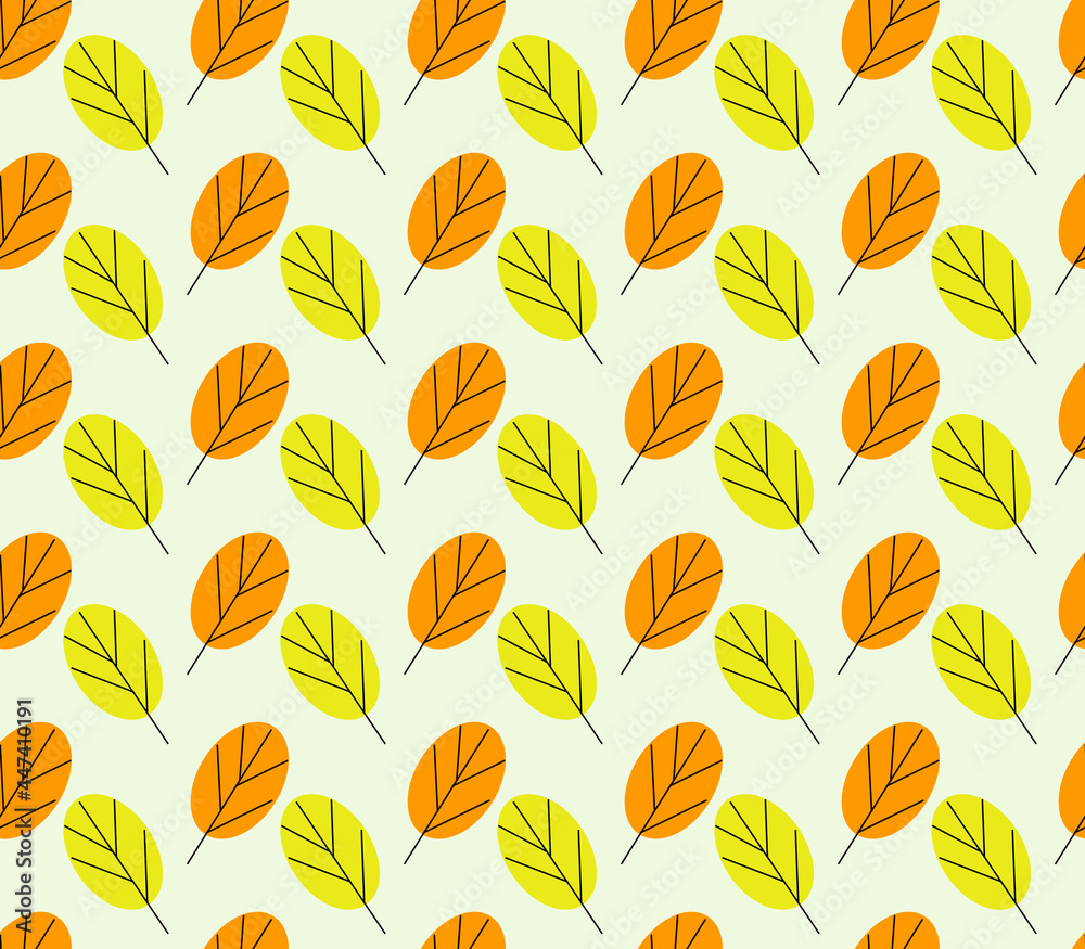 Pattern with autumn leaves on a light background.