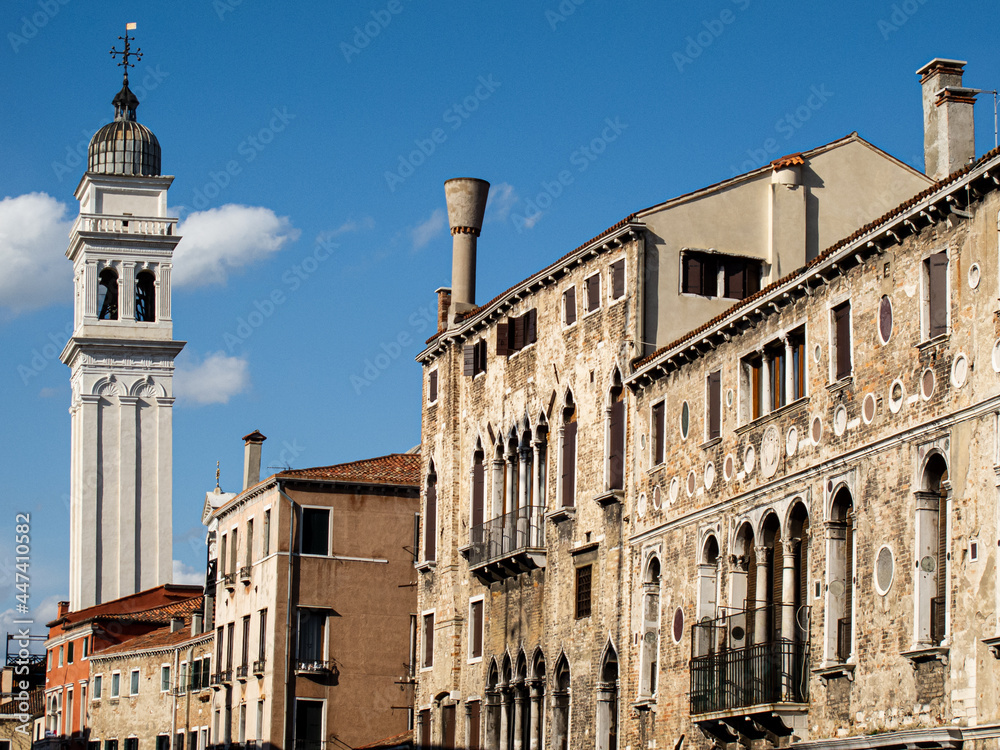 Traditional old Buildings on the streets of Venice, Italy