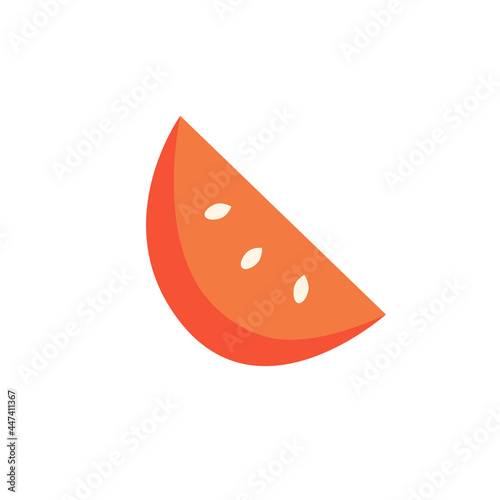 Tomato vegetable. Healthy food. Diet ingredient. Kitchen, cook, eat. Vector design element. Isolated on white background.