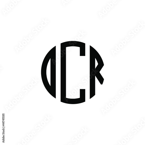 DCR letter logo design. DCR letter in circle shape. DCR Creative three letter logo. Logo with three letters. DCR circle logo. DCR letter vector design logo  photo