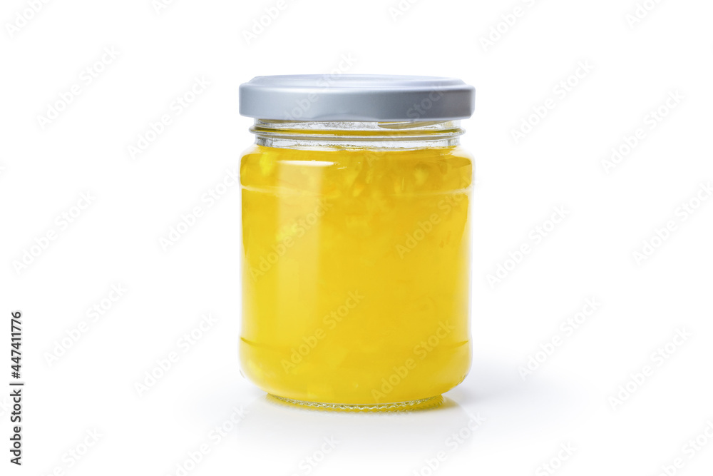 glass jar with marmalade jam glass jar with marmalade jam