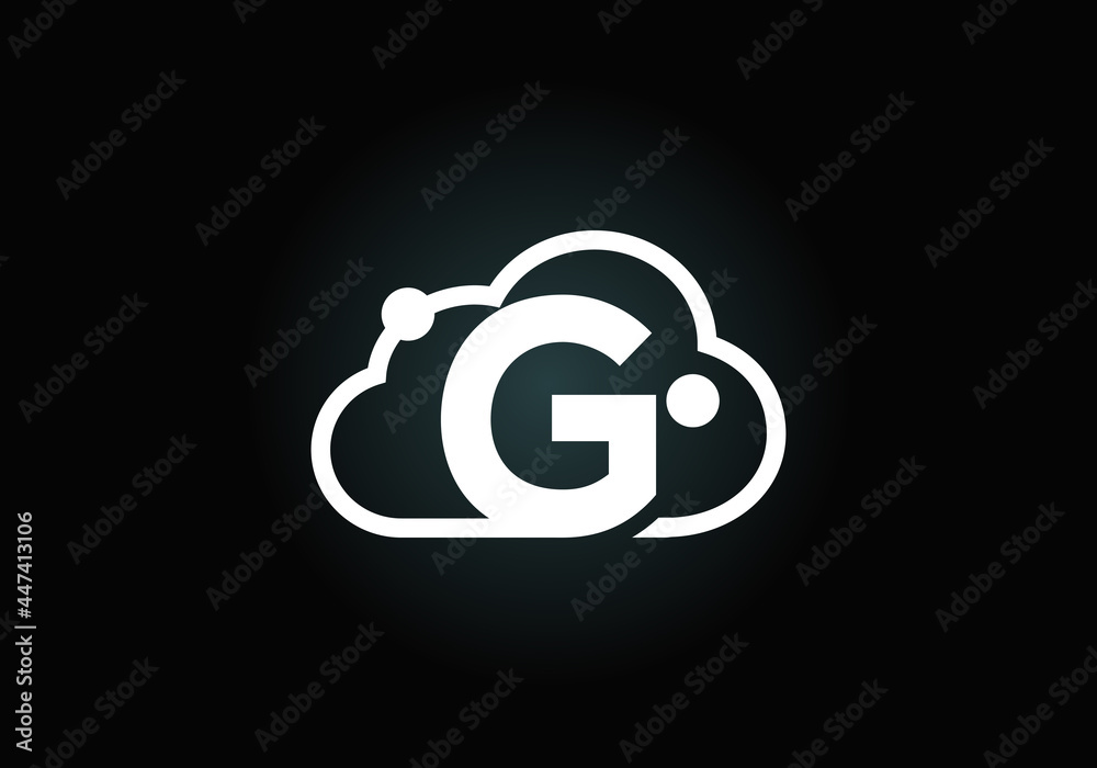 Initial G monogram letter alphabet with the cloud. Cloud computing provider service logo. Modern cloud technology vector logo design for business, and company identity. Initial G monogram letter alphabet with the cloud. Cloud computing provider service logo. Modern cloud technology vector logo design for business, and company identity.