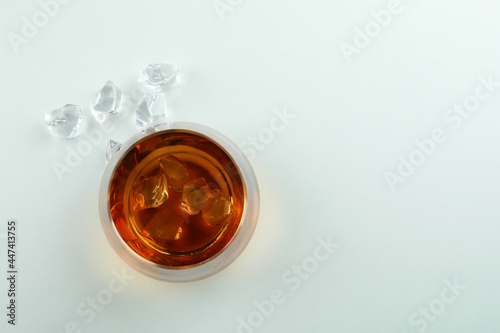 Concept of hard alcoholic drinks with cognac