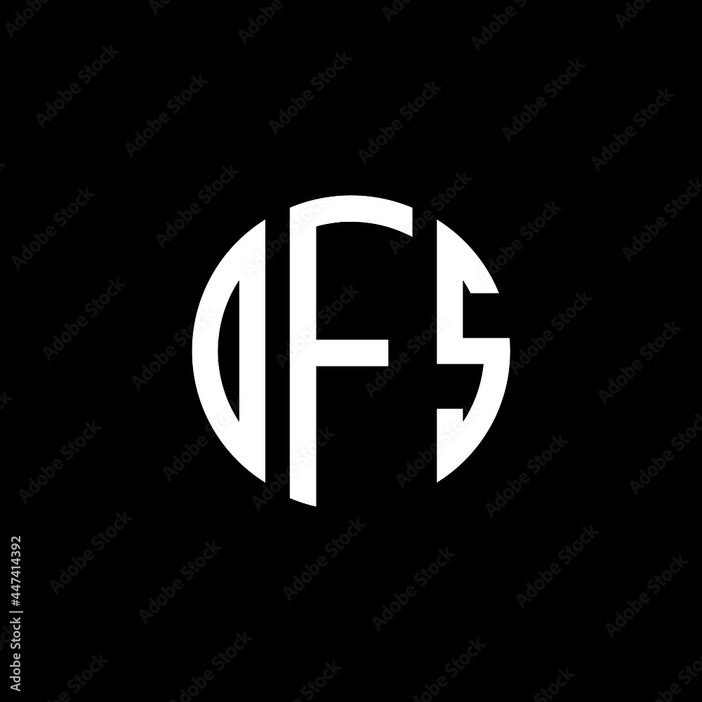 DFS letter logo design. DFS letter in circle shape. DFS Creative three  letter logo. Logo with three letters. DFS circle logo. DFS letter vector design  logo Stock Vector