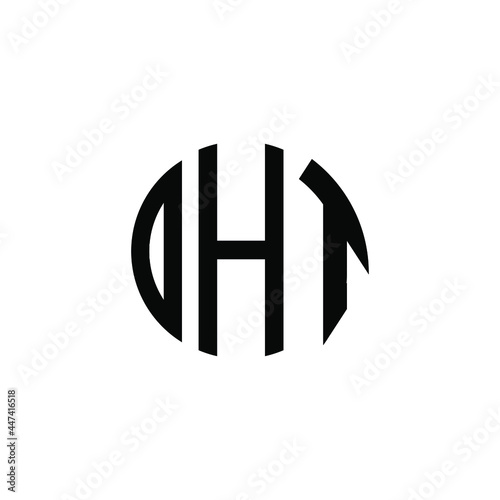 DHT letter logo design. DHT letter in circle shape. DHT Creative three letter logo. Logo with three letters. DHT circle logo. DHT letter vector design logo  photo