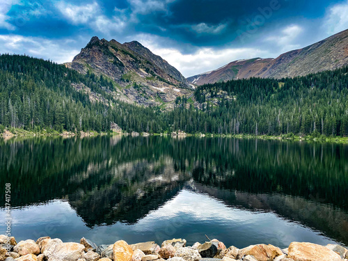 Fototapeta Naklejka Na Ścianę i Meble -  Beautiful Lake & Mountain Reflection Denver Colorado