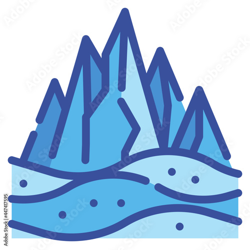 mountains line icon