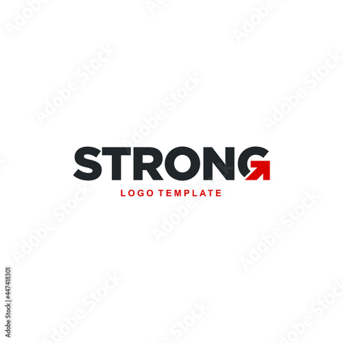 Strong with Arrow symbol. Power Strong Logo Design. Vector Illustration.