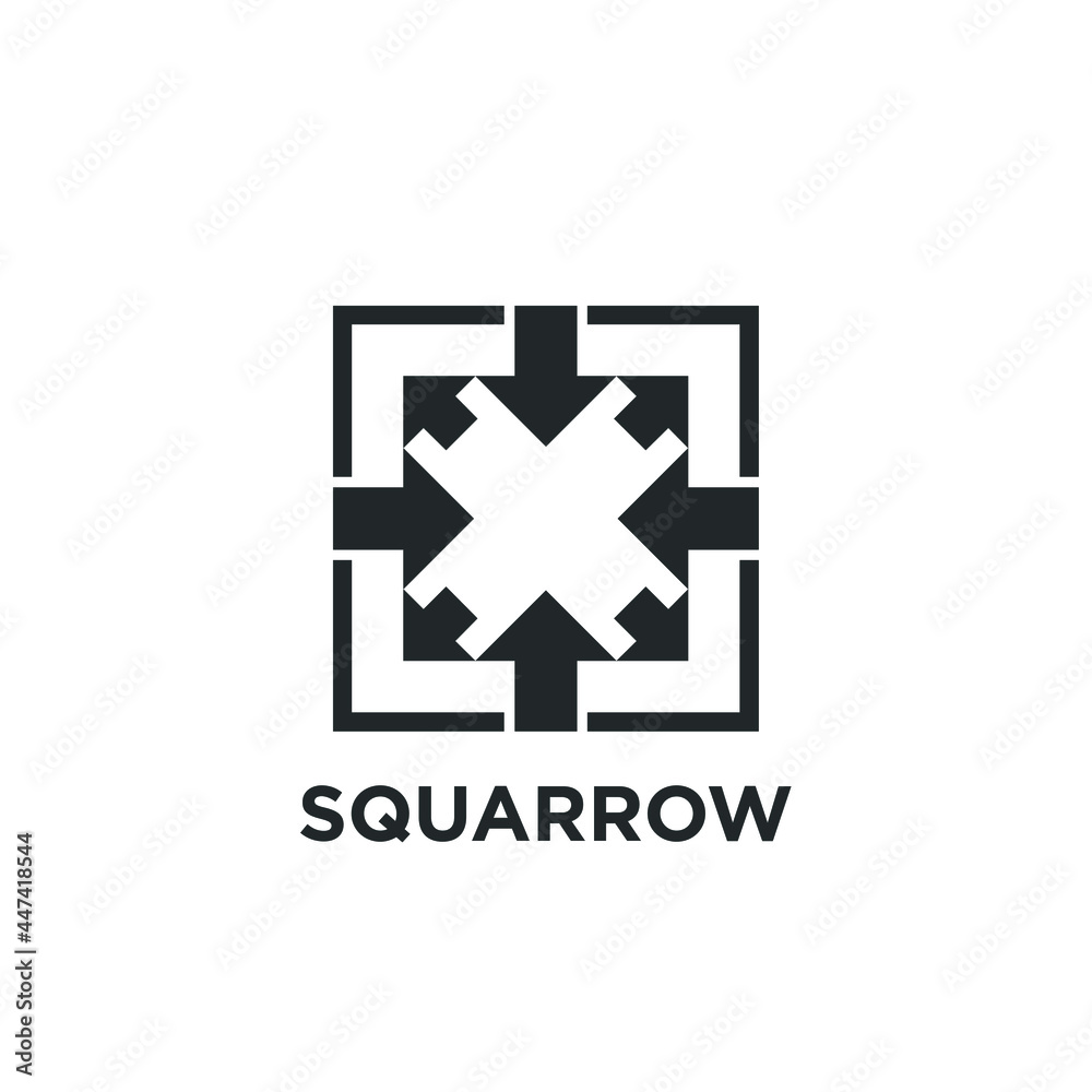 Arrow and Square Shape Logo Design. Navigation Vector Illustration. Arrow and Square Shape Logo Design. Navigation Vector Illustration.