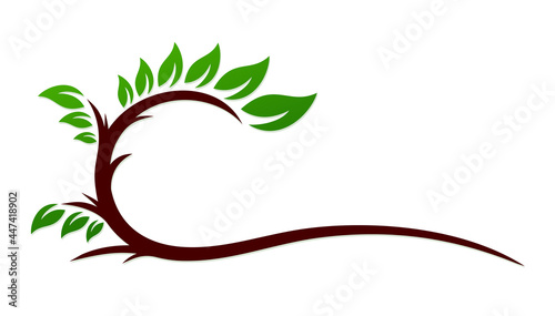 The symbol of tree branch with leaves.