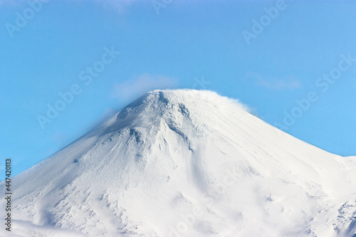 Kamchatka Peninsula. The top of the Avachinsky volcano in clear winter weather. The perfect weather for climbing. The natural park of Russia "Three volcanoes". © Павел Чепелев