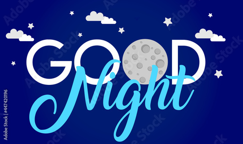 good night lettering decorative background
