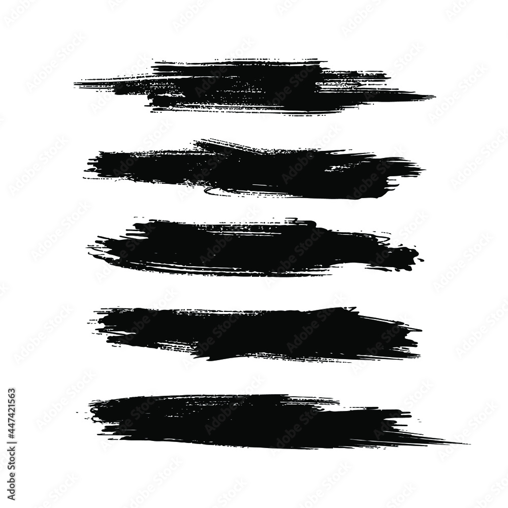 Vector set of grunge brush strokes. Black vector brush strokes collection. Black paint spots vector set. Vector set of grunge brush strokes. Black vector brush strokes collection. Black paint spots vector set.