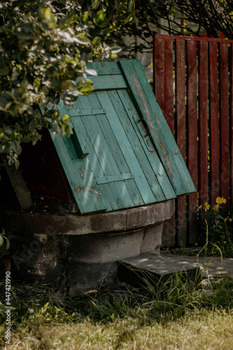 Old wooden well.