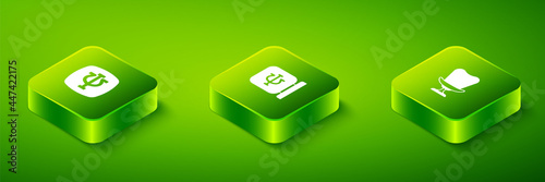 Set Isometric Psychology, Psi, Armchair and icon. Vector