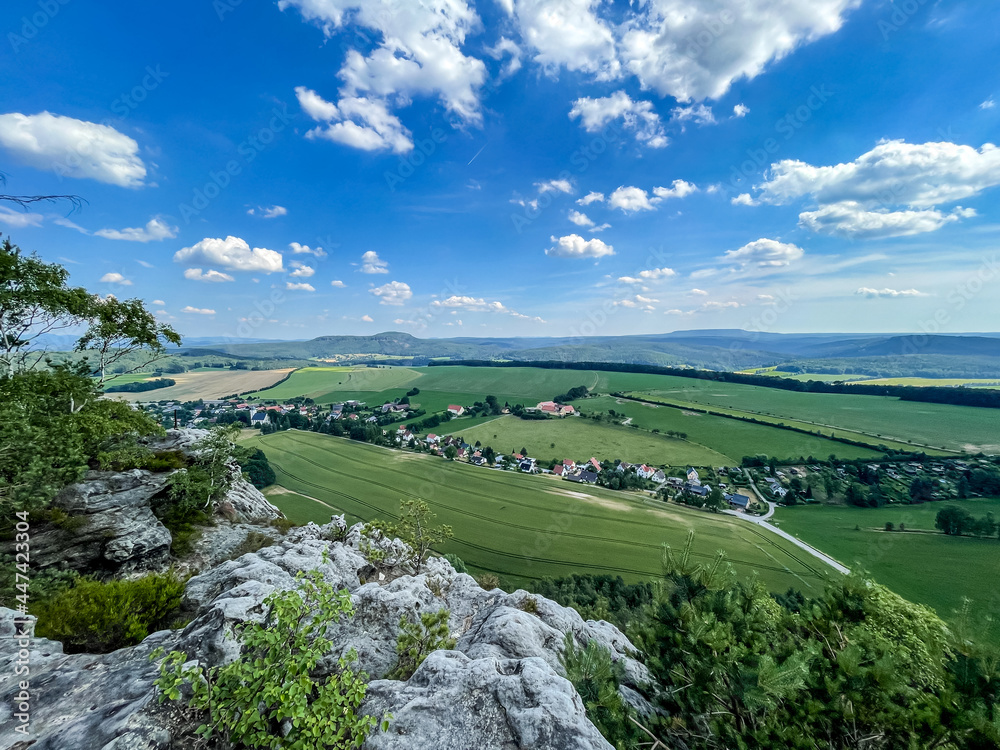 Panoramansicht über die Sächsische Schweiz in Deutschland