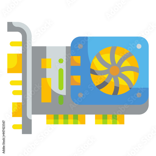graphics card flat icon