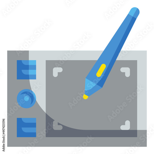 pen tablet flat icon