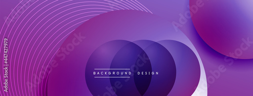 Gradient circles with shadows. Vector techno abstract background. Modern overlapping forms wallpaper background, design template