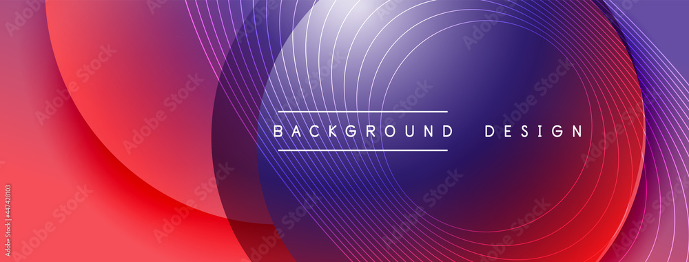 Gradient circles with shadows. Vector techno abstract background. Modern overlapping forms wallpaper background, design template Gradient circles with shadows. Vector techno abstract background. Modern overlapping forms wallpaper background, design template
