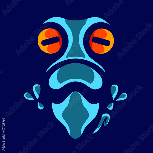 Chameleon logo. Colorful lizard design with dark background. Abstract vector illustration.