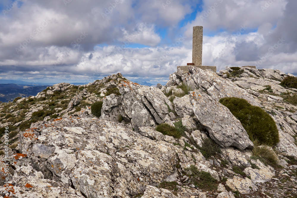 geographical landmark at the top of the Sierra Prieta mountain, in Casarabonela, in the province of Malaga. Spain geographical landmark at the top of the Sierra Prieta mountain, in Casarabonela, in the province of Malaga. Spain