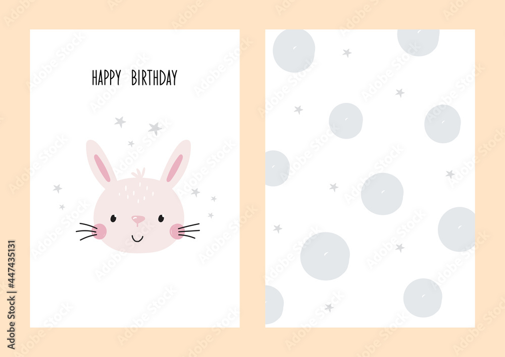 Baby Shower card design. Cute little buny - vector illustration. Fun ...