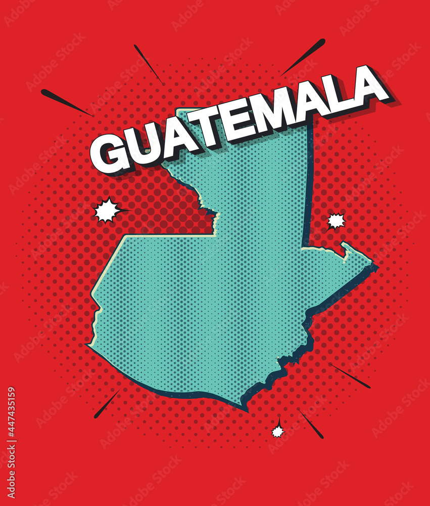 Pop art map of guatemala