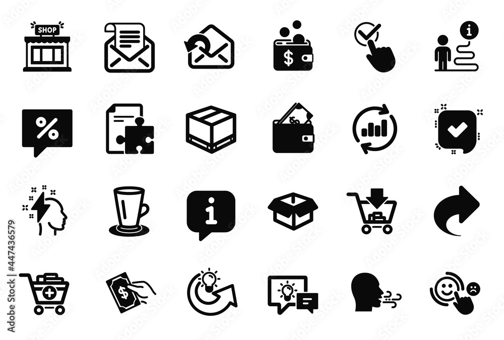 Vector Set of simple icons related to Add products, Shop and Send mail icons. Discount message, Strategy and Shopping signs. Share idea, Brainstorming and Pay money. Customer satisfaction. Vector Vector Set of simple icons related to Add products, Shop and Send mail icons. Discount message, Strategy and Shopping signs. Share idea, Brainstorming and Pay money. Customer satisfaction. Vector