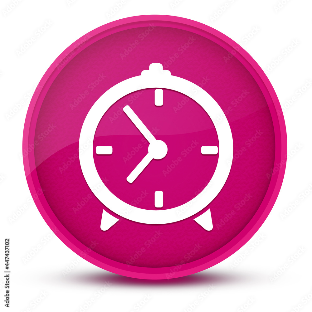 Clock luxurious glossy pink round button abstract