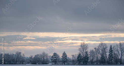 sunrise over the mountain in winter © alexandre