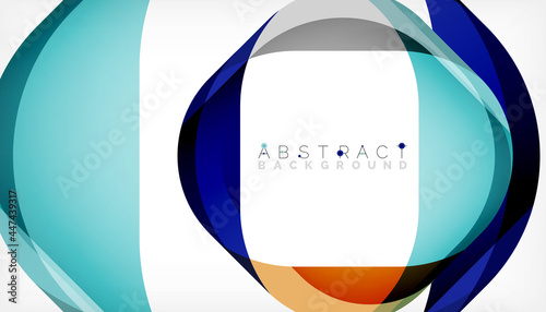 Free Download Abstract square shape with overlapping waves, minimal geometric background. Vector Illustration For Wallpaper, Banner, Background, Landing Page - GFXLoad