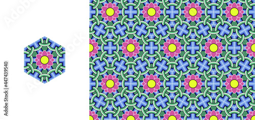Dan-cheong. Korean traditional decorative patterns of temples.