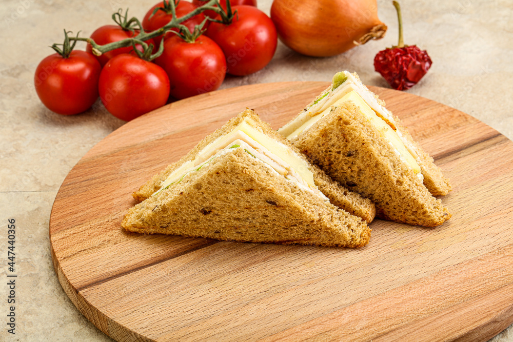 Club sandwich with chicken and cheese Club sandwich with chicken and cheese