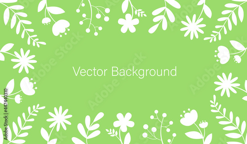 Modern abstract background picture with flowers on a green background. Template for website design  packaging  banners  posters  covers. Vector illustration.