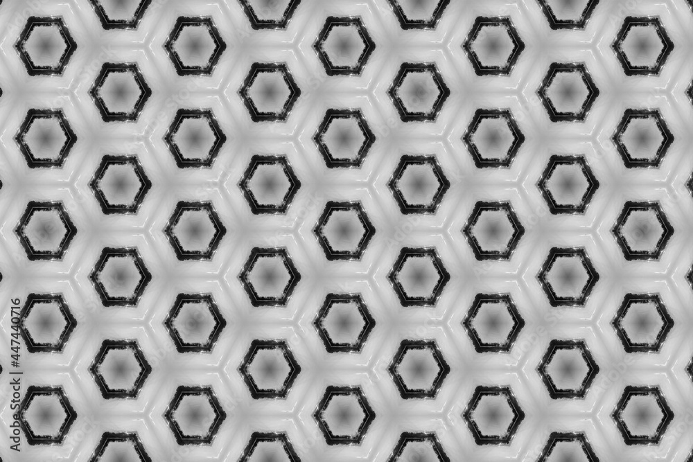 Naklejka premium Abstract pentagon based pattern of shapes in a structured diagram forming an attractive matrix with grey colour.