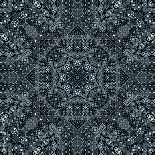 Abstract seamless pattern with geometric elements structure.