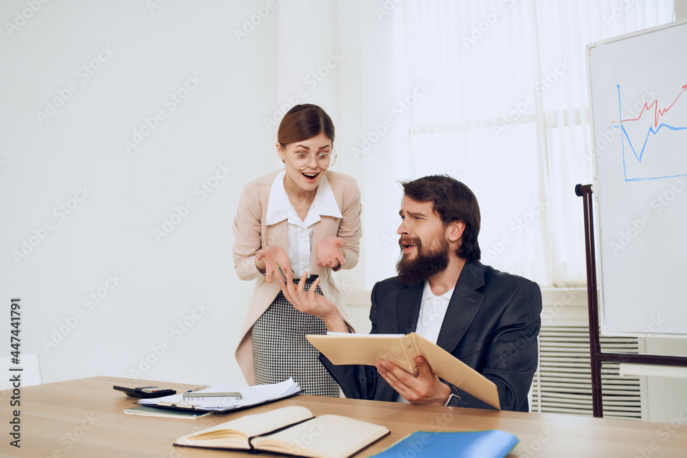 work colleagues office work desk communication emotions work colleagues office work desk communication emotions