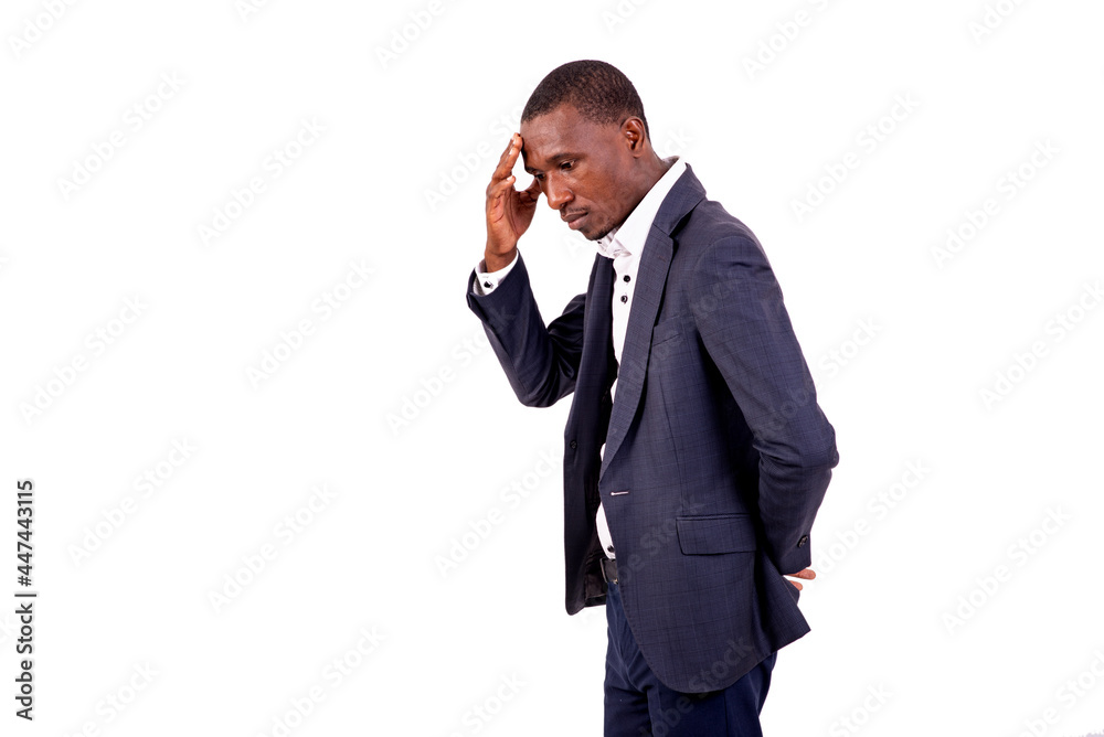 young businessman thinking about something. young businessman thinking about something.
