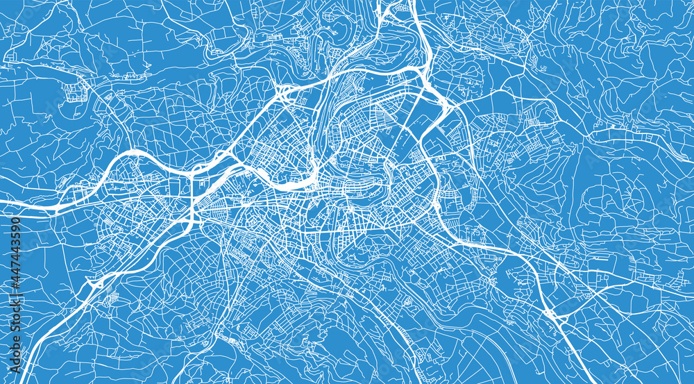 Naklejka premium Urban vector city map of Bern, Switzerland, Europe