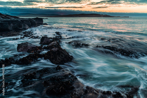 Surging water on the rocks