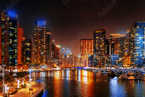 Stunning view of Dubai Marina at night