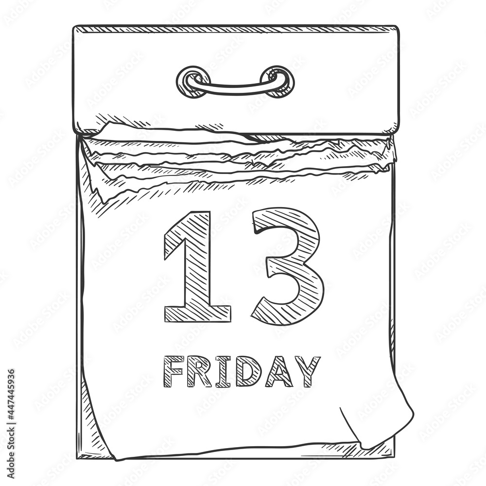 Sketch Tear-off Calendar Vector Hand Drawn Illustration Stock Vector ...