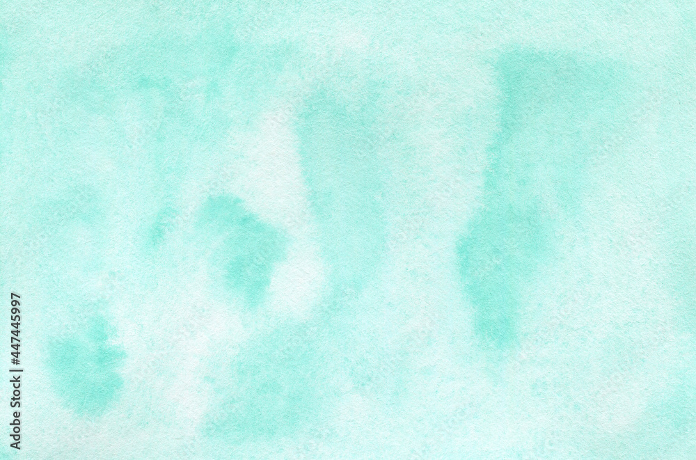 Abstract mint green watercolor gradient background texture. 