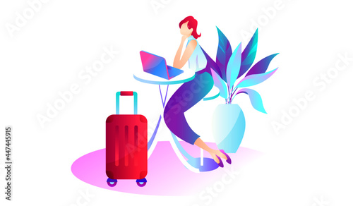 Freelance: Traveling woman