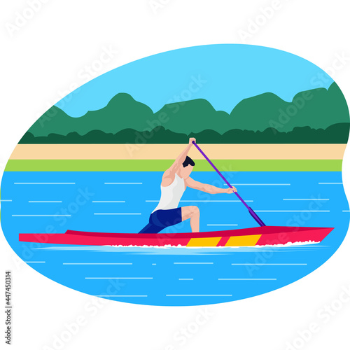 Male boating player beautiful illustration. © Graphic Mall