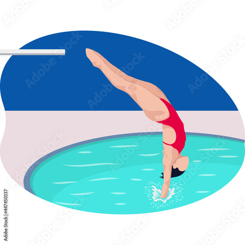Female swimmer sport beautiful illustration.
